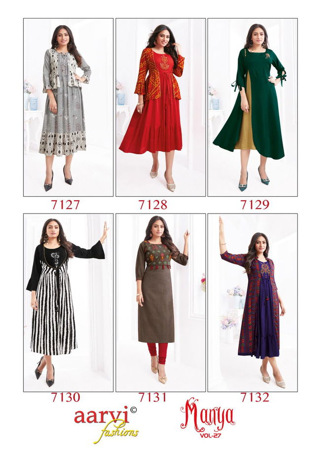 Manya Vol 27 By Aarvi Cotton Kurti Catalog